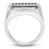 Thumbnail Image 4 of Men's Natural Black Spinel & Howlite Ring Sterling Silver
