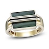 Thumbnail Image 1 of Men's Natural Malachite Ring 14K Yellow Gold-Plated Sterling Silver