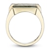 Thumbnail Image 4 of Men's Natural Malachite Ring 14K Yellow Gold-Plated Sterling Silver