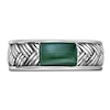 Thumbnail Image 3 of Men's Natural Malachite Weave Pattern Ring Sterling Silver