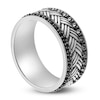 Thumbnail Image 2 of Men's Natural Black Spinel Weave Pattern Ring Sterling Silver