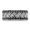Thumbnail Image 3 of Men's Natural Black Spinel Weave Pattern Ring Sterling Silver