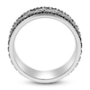 Thumbnail Image 4 of Men's Natural Black Spinel Weave Pattern Ring Sterling Silver