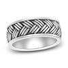 Thumbnail Image 1 of Men's Weave Pattern Ring Oxidized Sterling Silver