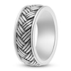 Thumbnail Image 2 of Men's Weave Pattern Ring Oxidized Sterling Silver