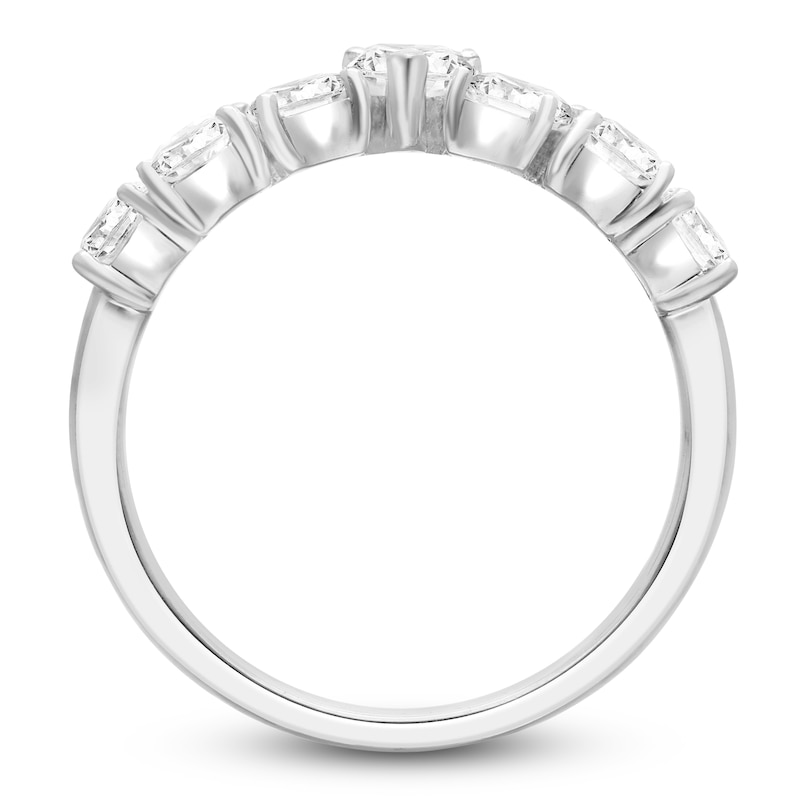Main Image 3 of Pear, Round & Emerald-Cut Lab-Grown Diamond Fashion Ring 1-1/2 ct tw 14K White Gold