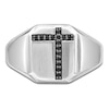 Thumbnail Image 3 of Men's Black Diamond Octagon Signet Ring 1/8 ct tw Sterling Silver