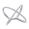 Thumbnail Image 1 of Shy Creation Diamond Crossover Ring 1/8 ct tw 14K White Gold Size 9 SC22003512Z9