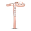Thumbnail Image 3 of Pear-Shaped Natural Ruby & Diamond Bypass Ring 1/3 ct tw 14K Rose Gold