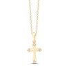 Thumbnail Image 1 of Children's Diamond-Accent Cross Necklace 14K Yellow Gold 13"