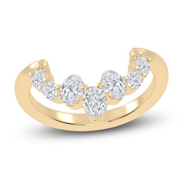 Certified Pear-Shaped & Oval-Cut Created By Jared Studio Lab-Grown Diamond Contour Anniversary Ring 1/2 ct tw 14K Yellow Gold