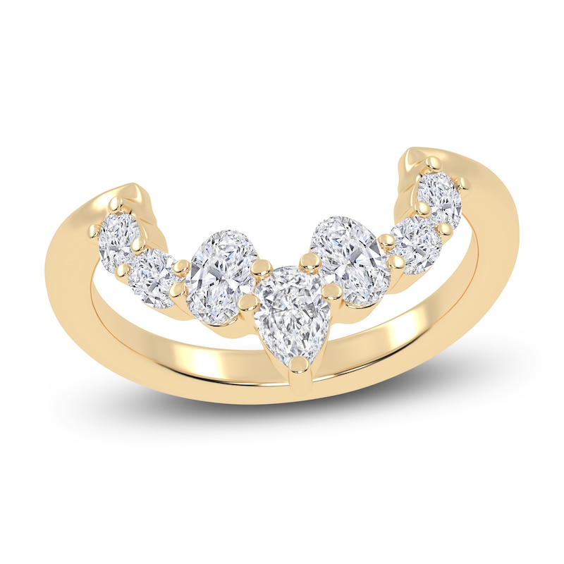 Main Image 1 of Certified Pear-Shaped & Oval-Cut Created By Jared Studio Lab-Grown Diamond Contour Anniversary Ring 1/2 ct tw 14K Yellow Gold