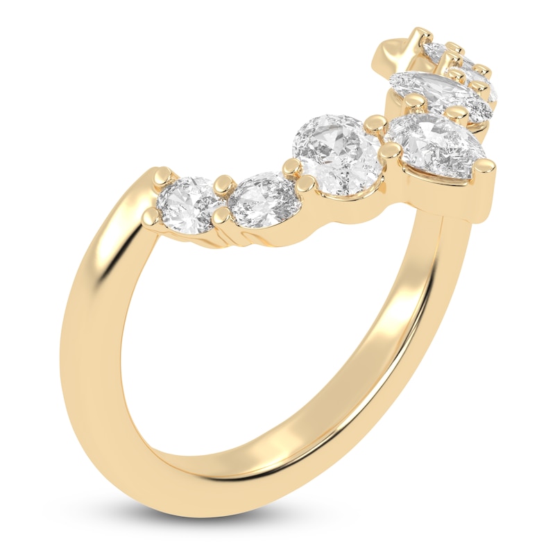 Main Image 2 of Certified Pear-Shaped & Oval-Cut Created By Jared Studio Lab-Grown Diamond Contour Anniversary Ring 1/2 ct tw 14K Yellow Gold