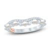 Thumbnail Image 1 of Pnina Tornai Cultured Pearl & Diamond Two-Row Contour Anniversary Ring 1/3 ct tw 14K White Gold