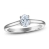 Thumbnail Image 1 of Oval-Cut Lab-Grown Diamond Solitaire Plus Engagement Ring 5/8 ct tw Platinum (VS2/F)