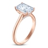 Thumbnail Image 2 of Emerald-Cut Lab-Grown Diamond Solitaire Plus Engagement Ring 2-5/8 ct tw 18K Rose Gold (VS2/F)