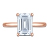 Thumbnail Image 3 of Emerald-Cut Lab-Grown Diamond Solitaire Plus Engagement Ring 2-5/8 ct tw 18K Rose Gold (VS2/F)
