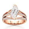 Thumbnail Image 1 of J'Lure Lab-Grown Diamond Leaf Step-Cut Engagement Ring 2-3/8 ct tw 18K Rose Gold
