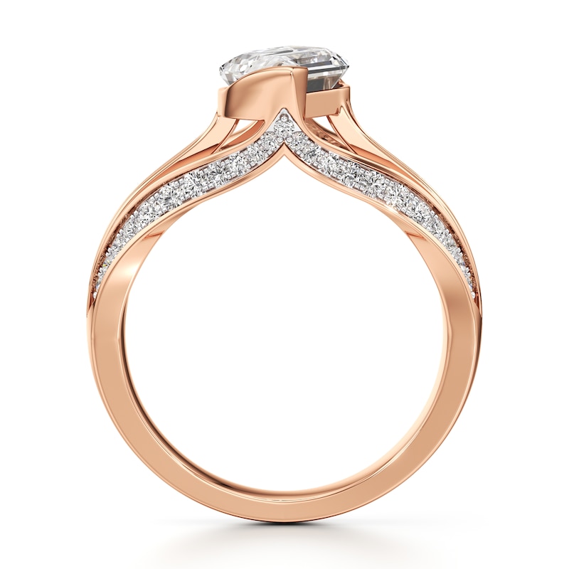 Main Image 2 of J'Lure Lab-Grown Diamond Leaf Step-Cut Engagement Ring 2-3/8 ct tw 18K Rose Gold