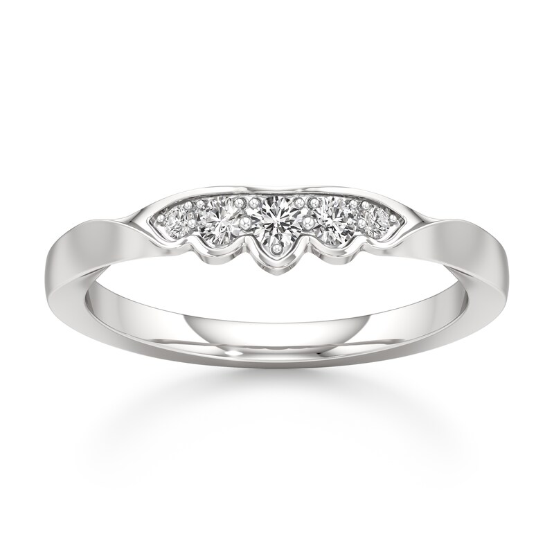 Main Image 1 of J'Lure Lab-Grown Diamond Scalloped Wedding Band 1/6 ct tw 18K White Gold