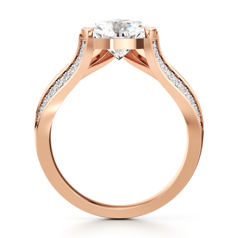 Main Image 2 of J'Lure Lab-Created Diamond Trillion Curved Brilliant-Cut Engagement Ring 2-1/3 ct tw 18K Rose Gold