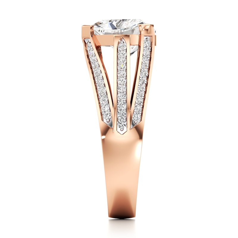 Main Image 3 of J'Lure Lab-Created Diamond Trillion Curved Brilliant-Cut Engagement Ring 2-1/3 ct tw 18K Rose Gold