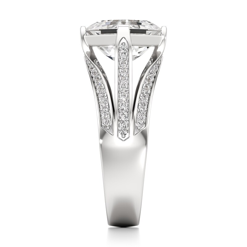 Main Image 3 of J'Lure Lab-Grown Diamond Square-Emerald Step-Cut Engagement Ring 3-1/2 ct tw 18K White Gold