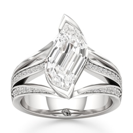 J'Lure Lab-Grown Diamond Leaf Step-Cut Engagement Ring 3-1/2 ct tw 18K White Gold