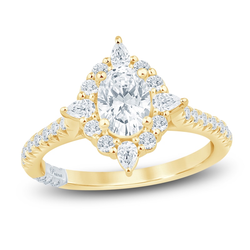 Main Image 1 of Pnina Tornai Oval-Cut Diamond Halo Engagement Ring 1-1/3 ct tw 14K Yellow Gold