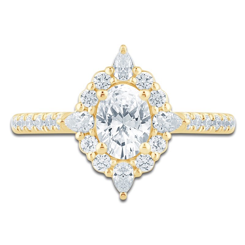 Main Image 3 of Pnina Tornai Oval-Cut Diamond Halo Engagement Ring 1-1/3 ct tw 14K Yellow Gold