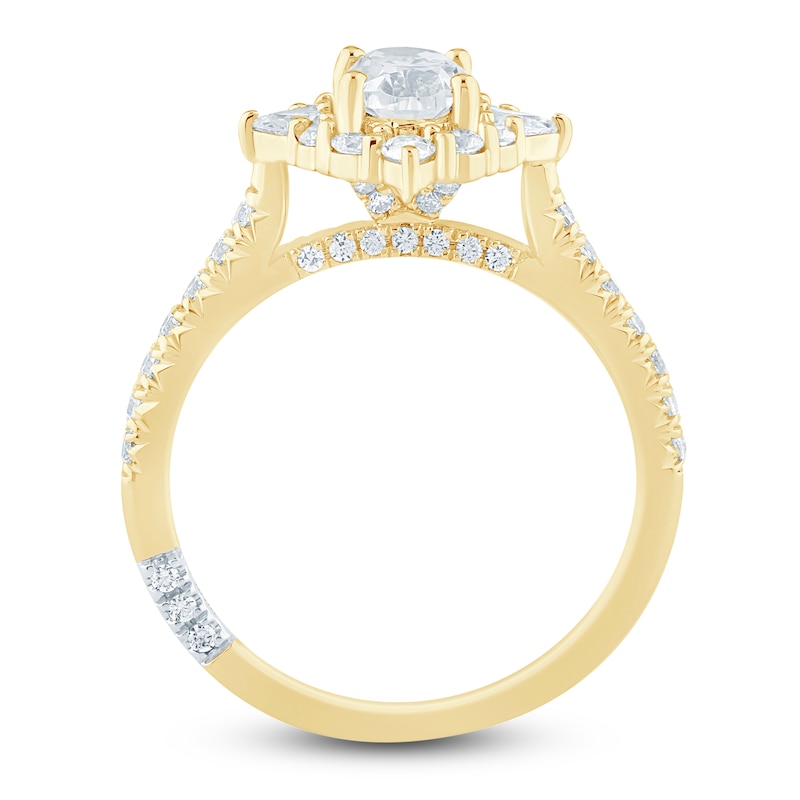 Main Image 4 of Pnina Tornai Oval-Cut Diamond Halo Engagement Ring 1-1/3 ct tw 14K Yellow Gold