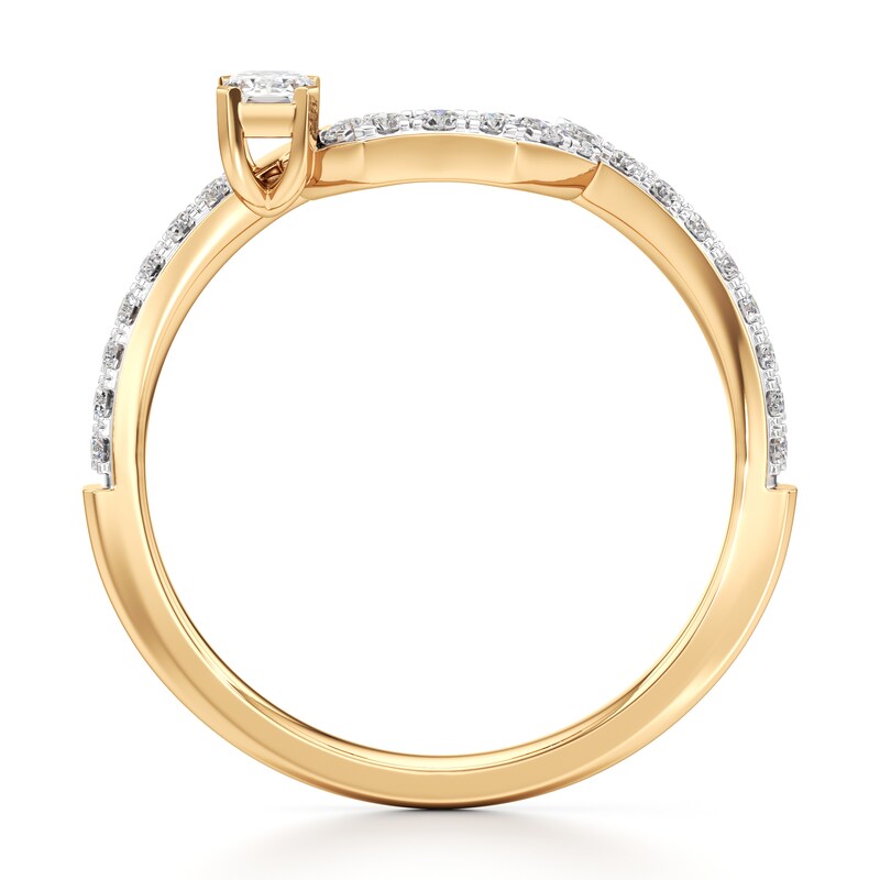 Main Image 2 of J'Lure Imperial-Emerald Step-Cut Lab-Created Diamond Contour Wedding Band 3/8 ct tw 18K Yellow Gold