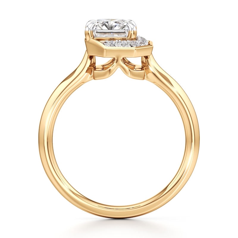 Main Image 2 of J'Lure Radiant Brilliant-Cut Lab-Created Diamond Half-Halo Engagement Ring 2 ct tw 18K Yellow Gold