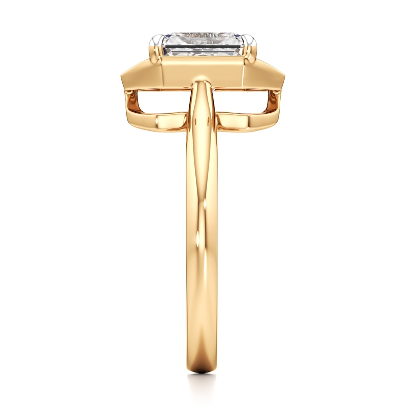 Main Image 3 of J'Lure Radiant Brilliant-Cut Lab-Created Diamond Half-Halo Engagement Ring 2 ct tw 18K Yellow Gold
