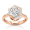 Thumbnail Image 1 of J'Lure Hexagon Brilliant-Cut Lab-Grown Diamond Half-Halo Engagement Ring 3 ct tw 18K Rose Gold