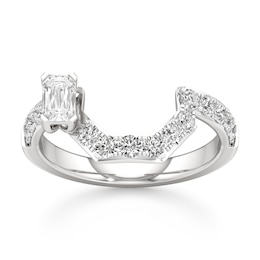 J'Lure Imperial-Emerald Step-Cut Lab-Grown Diamond Contour Wedding Band 7/8 ct tw 18K White Gold