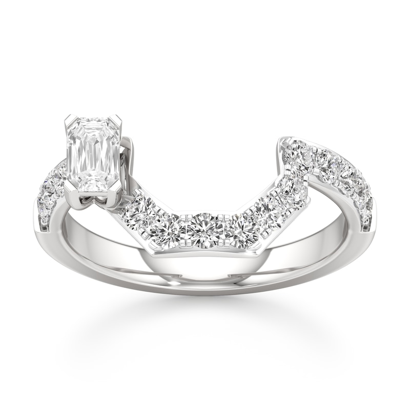 Main Image 1 of J'Lure Imperial-Emerald Step-Cut Lab-Grown Diamond Contour Wedding Band 7/8 ct tw 18K White Gold