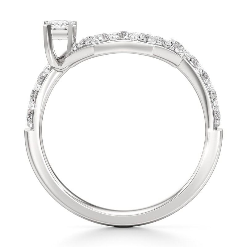 Main Image 2 of J'Lure Imperial-Emerald Step-Cut Lab-Grown Diamond Contour Wedding Band 7/8 ct tw 18K White Gold