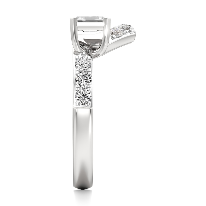 Main Image 3 of J'Lure Imperial-Emerald Step-Cut Lab-Grown Diamond Contour Wedding Band 7/8 ct tw 18K White Gold