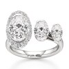 Thumbnail Image 1 of J'Lure Oval Step-Cut Lab-Grown Diamond Engagement Ring 3-3/4 ct tw 18K White Gold