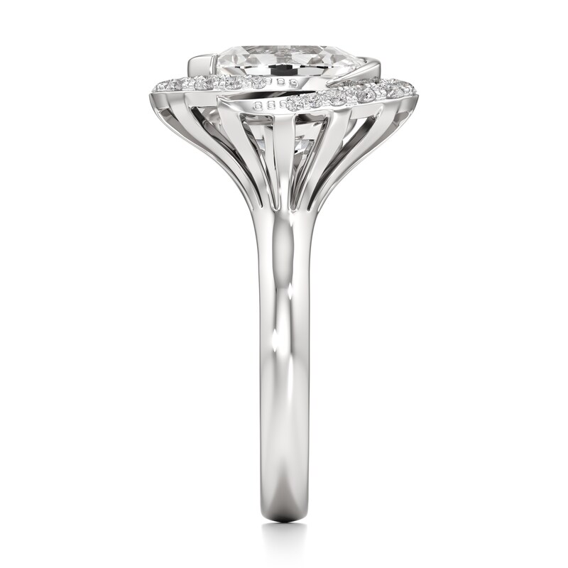 Main Image 3 of J'Lure Oval Step-Cut Lab-Grown Diamond Engagement Ring 3-3/4 ct tw 18K White Gold