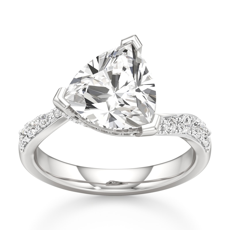 Main Image 1 of J'Lure Trillion Curved Brilliant-Cut Lab-Grown Diamond Bypass Engagement Ring 3-1/2 ct tw 18K White Gold