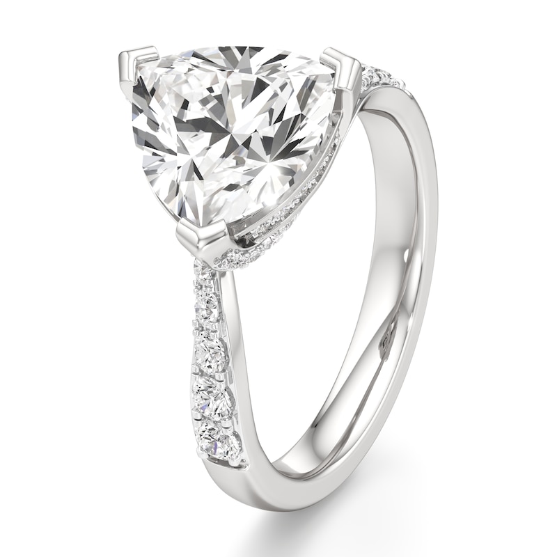 Main Image 4 of J'Lure Trillion Curved Brilliant-Cut Lab-Grown Diamond Bypass Engagement Ring 3-1/2 ct tw 18K White Gold