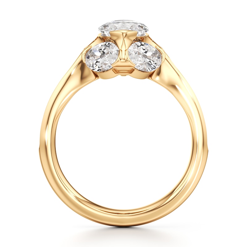 Main Image 2 of J'Lure Moval Old-Cut Lab-Grown Diamond Engagement Ring 4-1/5 ct tw 18K Yellow Gold