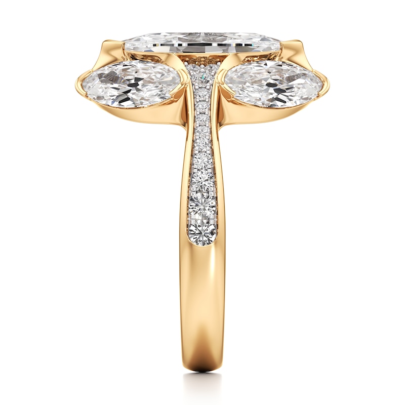 Main Image 3 of J'Lure Moval Old-Cut Lab-Grown Diamond Engagement Ring 4-1/5 ct tw 18K Yellow Gold
