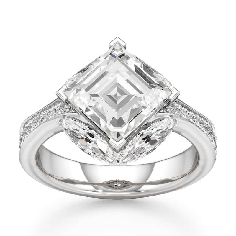 Main Image 1 of J'Lure Carre Step-Cut Lab-Grown Diamond Engagement Ring 4-1/2 ct tw 18K White Gold