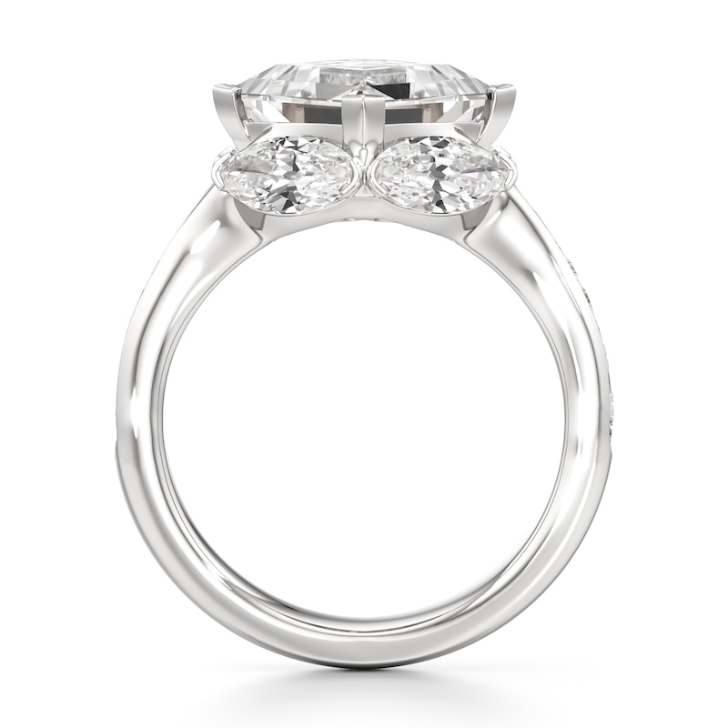 Main Image 2 of J'Lure Carre Step-Cut Lab-Grown Diamond Engagement Ring 4-1/2 ct tw 18K White Gold