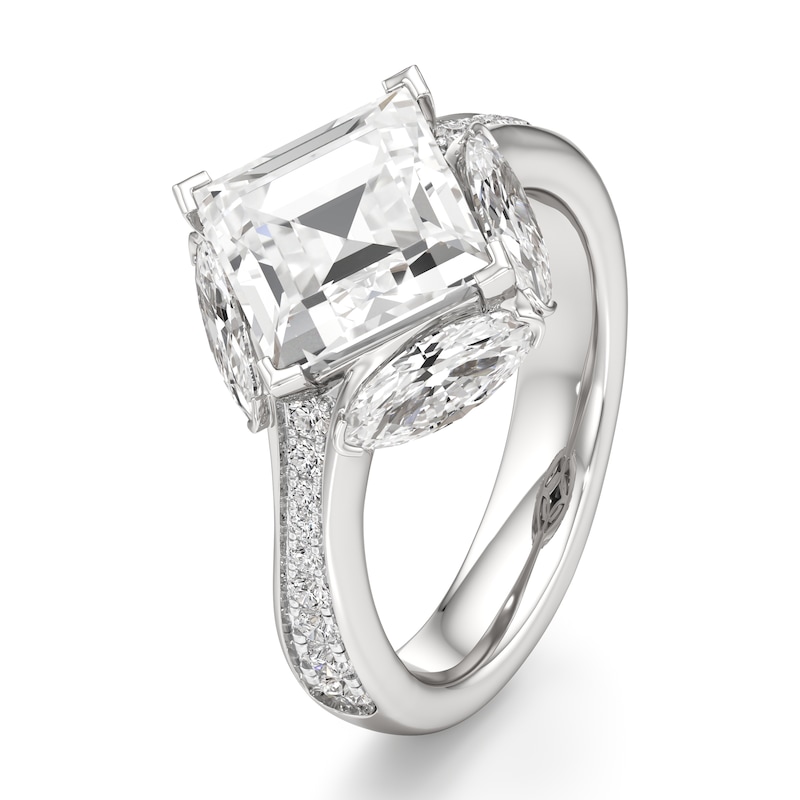 Main Image 4 of J'Lure Carre Step-Cut Lab-Grown Diamond Engagement Ring 4-1/2 ct tw 18K White Gold