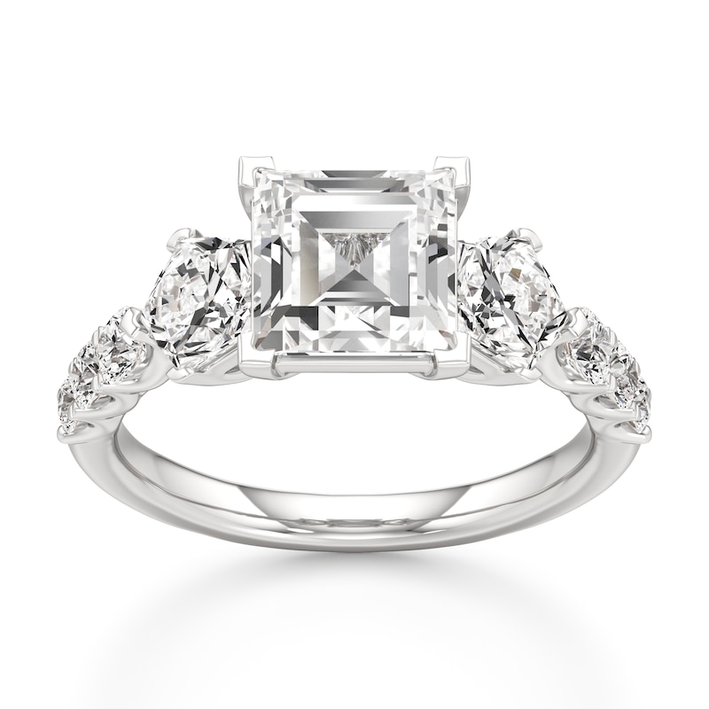 Main Image 1 of J'Lure Carre Step-Cut Lab-Grown Diamond Engagement Ring 3-1/2 ct tw 18K White Gold