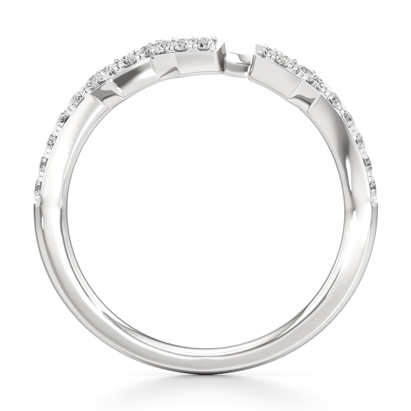 Main Image 2 of J'Lure Lab-Created Diamond Angled Contour Wedding Band 1/5 ct tw 18K White Gold